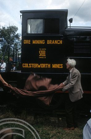 0012. naming of Colsterworth mines engine. Rutland Railway Museum. 13.8.1989.+