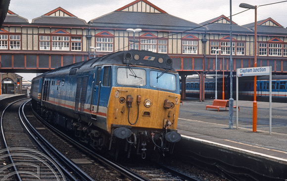 0126. 50005. Waterloo - Exeter working. Clapham Junction. 09.10.1989.+