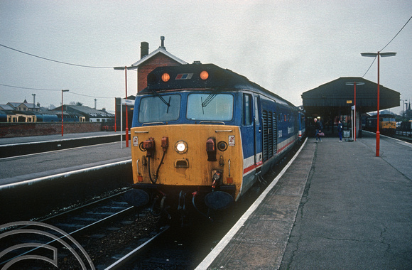 0379. 50043. 14.43 to Exeter St David's. Salisbury. 30.12.1989