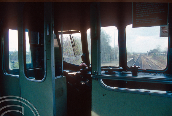 0579. 53260. View from the cab on the Barton on Humber branch. 7.3.1990