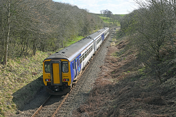 DG413323. 156421. 156454. 2D87. 1019 Middlesbrough to Whitby. Lealholm. North Yorkshire. 23.3.2024.