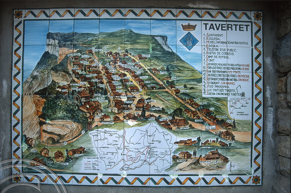 T15317. Tiled map of the village. Tavertet. Spain. 19.04.2003