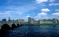 T15569. Looking across the river Shannon to the bridge and castle. Limerick. Ireland. 14.06.2003
