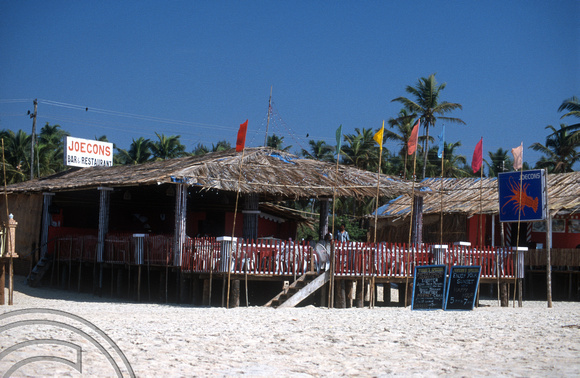 T9627. Joecons bar and restaurant on the beach. Colva. Goa. India. 09.02.2000
