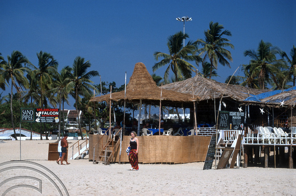T9629. Restaurants on the beach. Colva. Goa. India. 09.02.2000