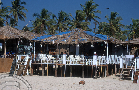T9633. Restaurants on the beach. Colva. Goa. India. 09.02.2000
