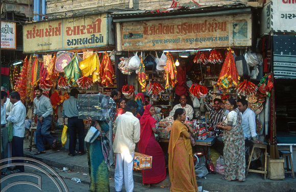 T9719. Shops on M.G. Rd. Ahmedabad. Gujarat. India. 15.02.2000
