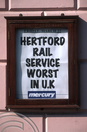 10317. Worst rail service poster. Hertford. 28.03.2002