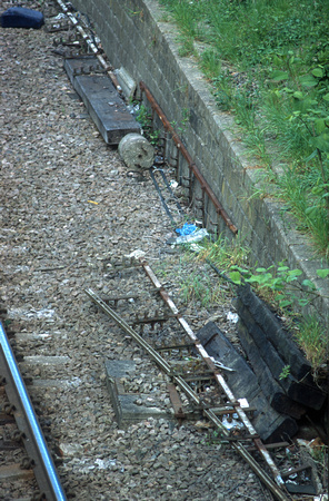10514. Unsecured material left dumped in the cess. Harringay Park Junction. 01.05.2002.