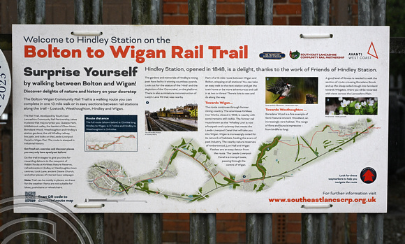 DG413797. Wigan rail trail board. Hindley. 5.4.2024.