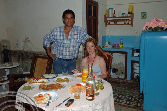 TD01083. Eating at Eduardo's. Trinidad. Cuba. 01.01.06. .