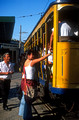 T13513. Catching the tram. Santa Teresa. Rio de Janeiro. Brazil. 7.8.2002