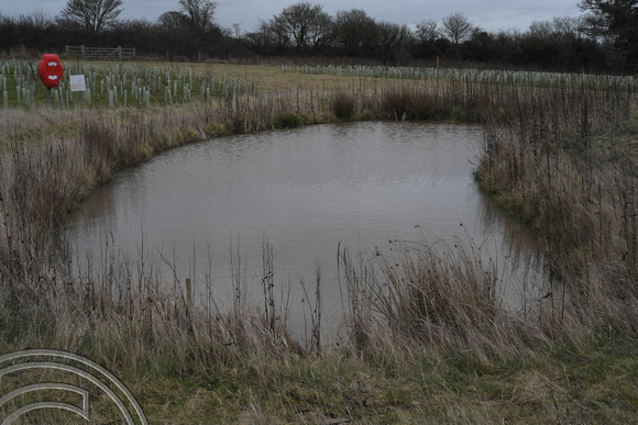 DG365906. HS2 mitigation. New pond. Cubbington Wood. Warks. 16.2.2022.