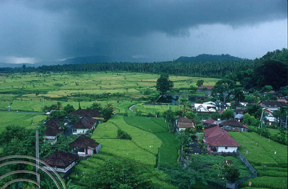 T5061. Rain storm. Tirtagangga. Bali. Indonesia. December 1994.