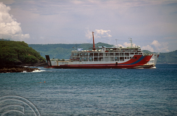 T5115. Ferry leaving for Lombok. Padangbai. Bali. Indonesia. January 1995