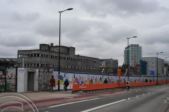 DG345582. Euston demolition work for HS2. Hampstead Rd. Camden. London. 17.10.20.
