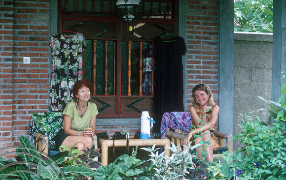 T5141. Didi and Lynn at the Ubud Terrace bungalows. Ubud. Bali. Indonesia. January 1995