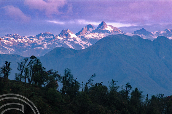 T7211. Sunrise over the Himalayas. Gorka District. Nepal. April 1998