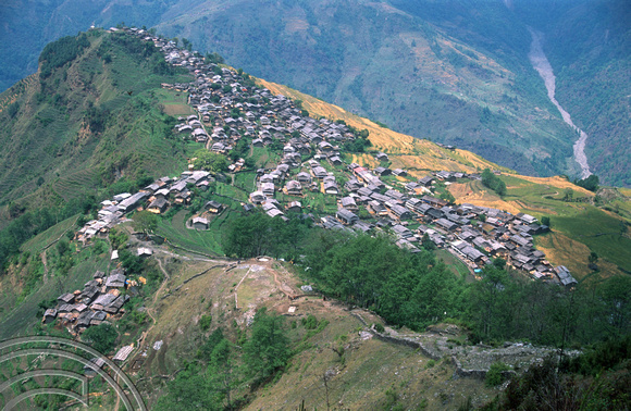 T7217. Descending back to the village of Barpak. Gorka District. Nepal. April 1998