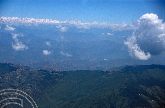 T7225. The Himalayas seem from the flight to Bangkok. Nepal. 12th May 1998