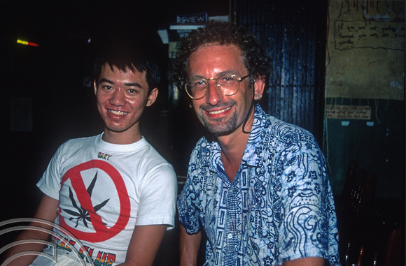 T7290. Gary Lee and I. The Reggae Bar. Georgtown. Penang. Malaysia. May 1998