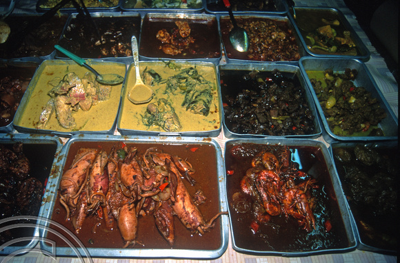 T7292. Food stall at the night market. Kota Baru. Malaysia. May 1998