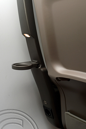DG201181. Seatback vanity mirror. Eurostar e320 launch. St Pancras. 14.11.14.