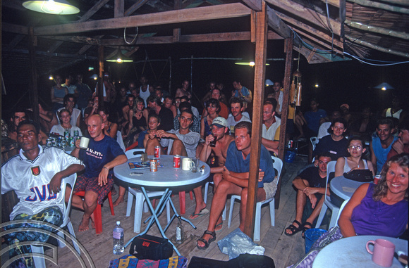 T7329. Watching the World Cup. Scotland vs Brazil. Perhentian Islands. Malaysia. 10th June 1998
