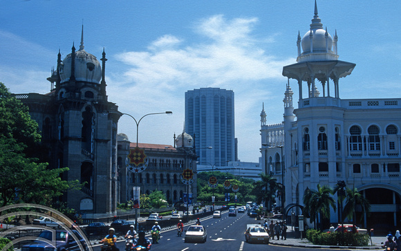 T7425. View of railway station and railway offices. Kuala Lumpur. Malaysia. July 1998