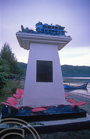 T7528. Monument to the ferry sinking. Pulau Weh. Aceh. Sumatra. Indonesia. 2nd August 1998