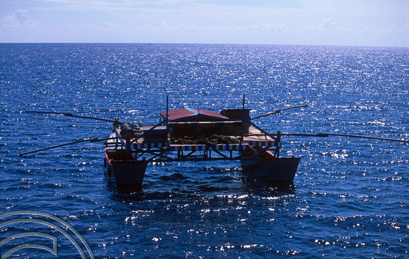T7532. Fishing boat between Aceh and Pulau Weh. Sumatra. Indonesia. 2nd August 1998