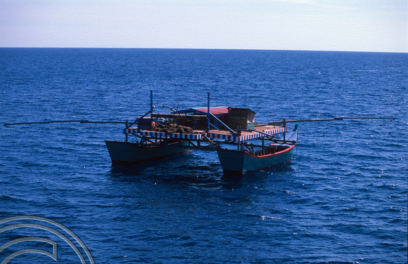 T7533. Fishing boat between Aceh and Pulau Weh. Sumatra. Indonesia. 2nd August 1998