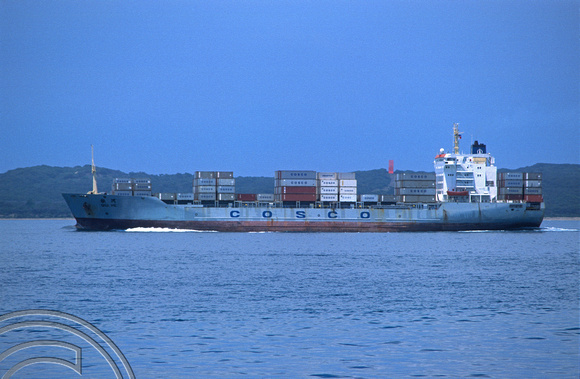 T8489. Container ship. Qiu He. 25808 dwt. Built 1984.Sorrento. Victoria. Australia. 1st January 1999.