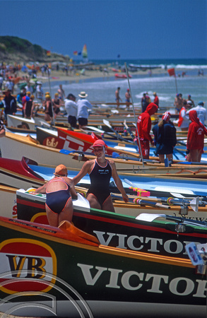 T8517. Lifeguard regatta. Anglesea. Australia. 3rd January 1999.