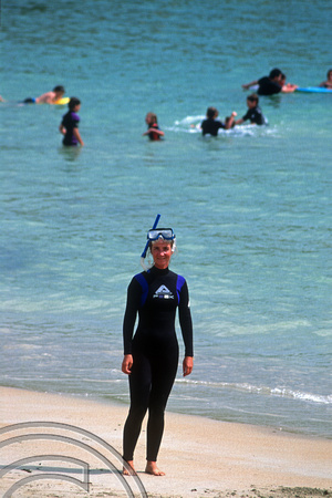 T8566. Lynn in a wetsuit. Port Campbell. Victoria. Australia. 6th January 1999.