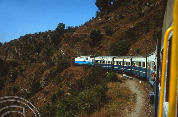 FR0021. No 154 on the 09.50 Shimla - Kalka. Himachal Pradesh. India. 21.10.1991