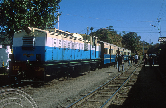 FR0023. No 154 on the 09.50 Shimla - Kalka. Shogni. Himachal Pradesh. India. 21.10.1991