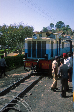 FR0025. 150 on the morning Kalka - Shimla service. Shogni. Himachal Pradesh. India. 21.10.1991