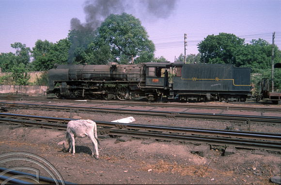 FR0037. YG 2-8-2 No 4201. Shunting empty stock. Jaipur. Rajasthan. India. 30.10.1991