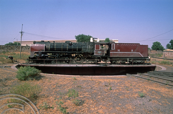 FR0041. YP 4-6-2 No 2324. On the shed turntable. Jaipur. Rajasthan. India. 30.10.1991
