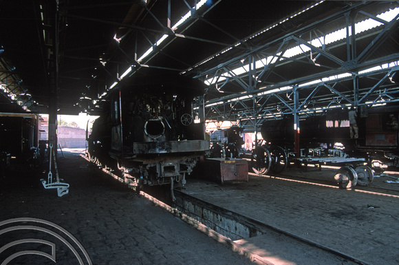 FR0080. YP No 2789. Inside the steam shed. Jodhpur. Rajasthan. India. 10.11.1991