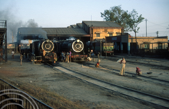 FR0083. Locos on shed. Unknown station. Rajasthan. India. 11.11. 1991