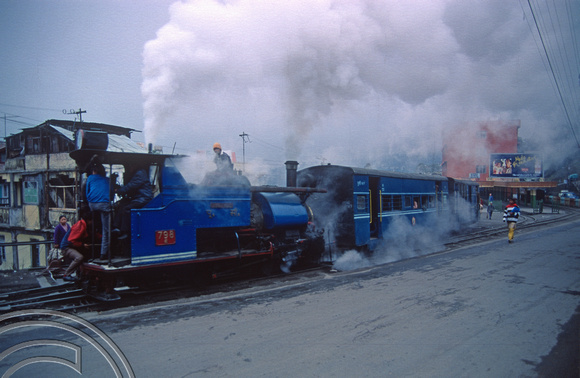 FR0112. B Class 0-4-0ST No 798. 14.30 to Ghoom. Darjeeling. West Bengal. 04.03.1992