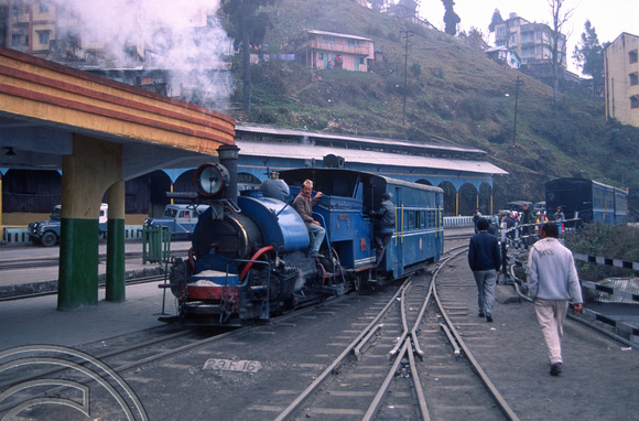 FR0114. B Class 0-4-0ST No 798. Sunting at the station. Darjeeling. West Bengal. 05.03.1992