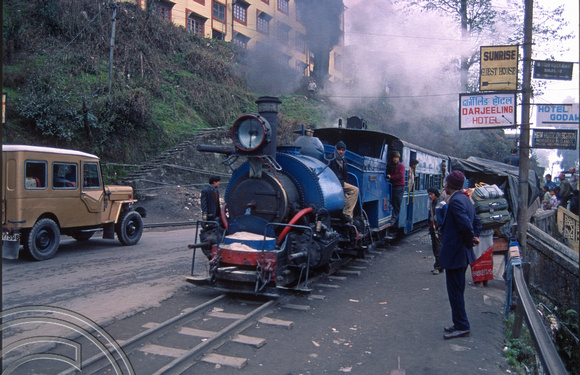 FR0113. B Class 0-4-0ST No 798. Sunting at the station. Darjeeling. West Bengal. 05.03.1992