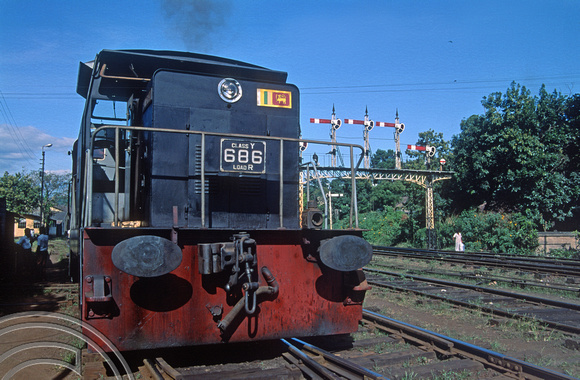 FR0132. Class Y 0-6-0 shunter No 686. Kandy. Sri Lanka. February 1992