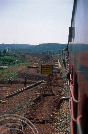 FR0254. DMU 15010. Crossing the Cortalim viaduct. Goa. India. 1st December 1997