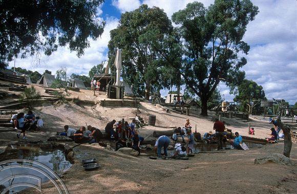T8643. Panning for gold. Sovereign Hill. Ballarat. Victoria. Australia. 12th January 1999