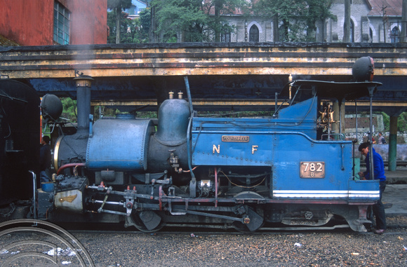 FR0309. 0-4-0ST No 782. Between duties. Darjeeling. West Bengal. India. April 1998