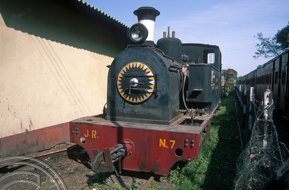 FR0298. No 7. Avonside 0-6-2T No 2016 of 1928. Dumped at the shed. Janakpur. Nepal. 13th April 1998